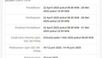 JADWAL PENERIMAAN MAHASISWA BARU JALUR UM-PTKIN