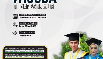 KABAR GEMBIRA, PENDAFTARAN WISUDA DI PERPANJANG SAMPAI DENGAN 23 MEI TAHUN 2025